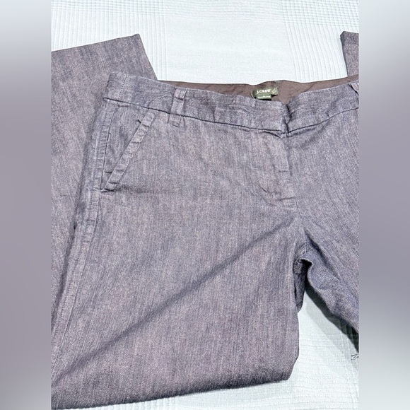 J.Crew Favorite Fit Wide Leg Chambray Trouser Pants Blue Size 8 Work Career - Picture 12 of 15